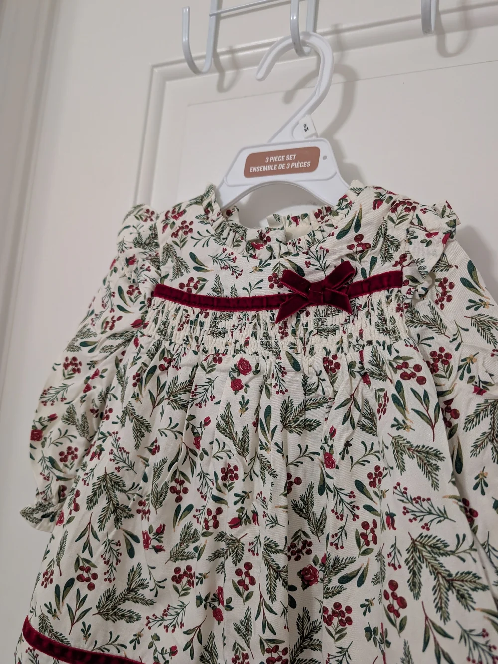 NWT Tommy Bahama Baby 6-9M Christmas Dress Bloomers Shoes 3 Piece Set